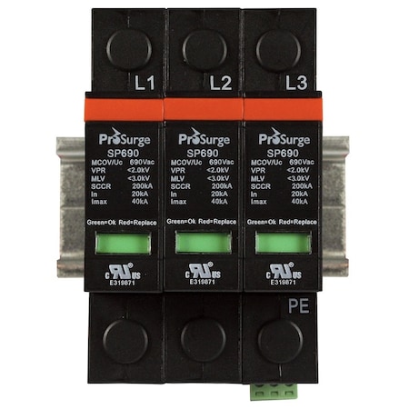 Automation Systems Interconnect Surge Protection Device, 347/600V AC, 3 Poles ASISP690-3P